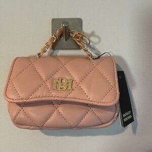 Badgley Mischka Mini Vegan Leather Crossbody Bag Charm in Blush Pink - NWT